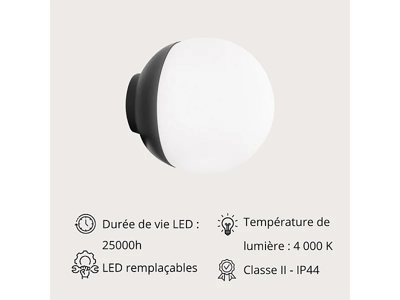 Runder schwarzer LED-Strahler 9 cm SCARLETT