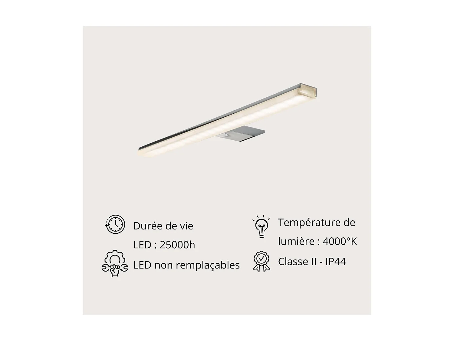 Spot LED pour miroir an aluminium 45,8cm