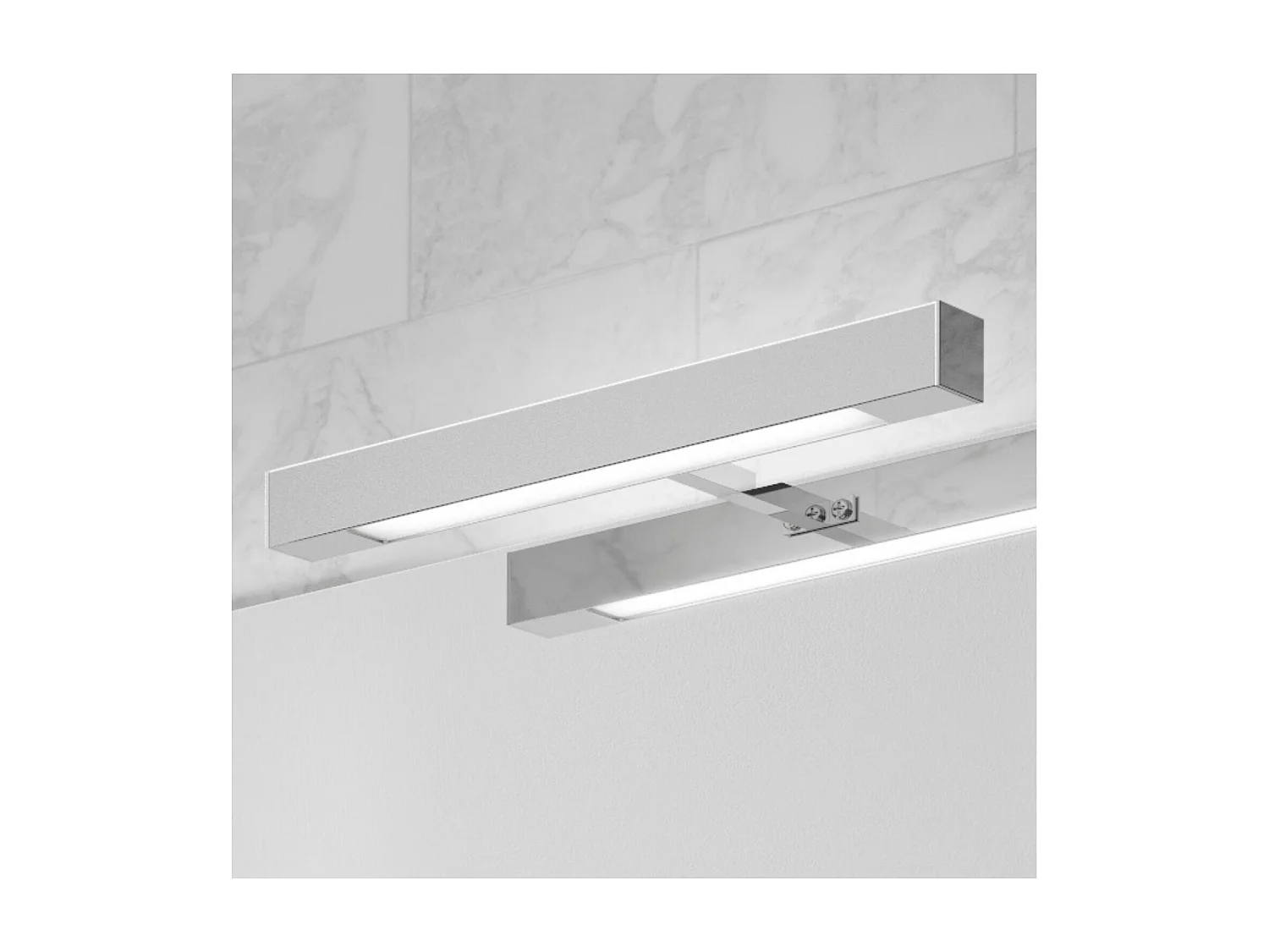 Spot LED pour miroir rectangulaire chromé 30cm