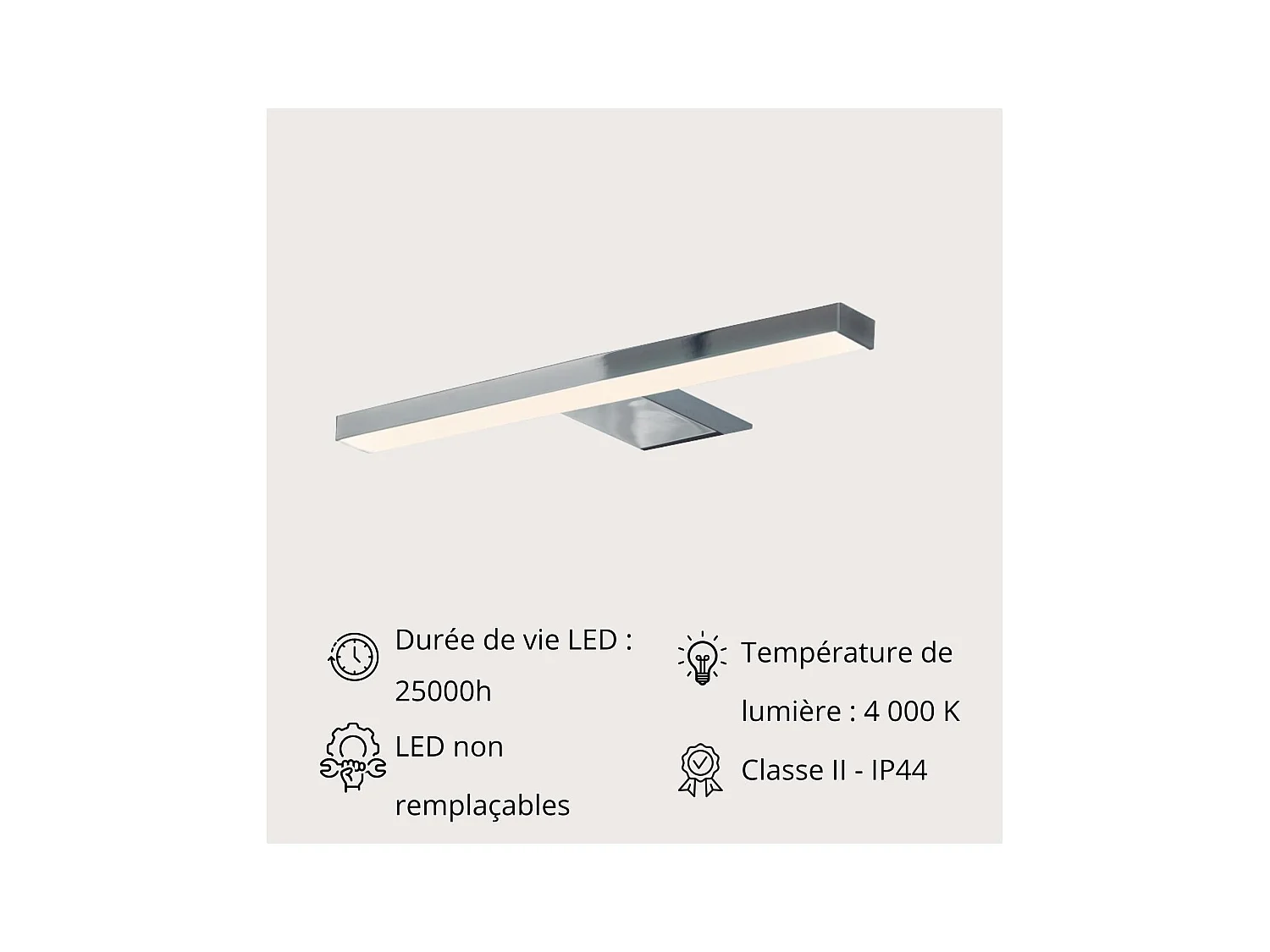 Spot LED chromé 25 cm SARAY