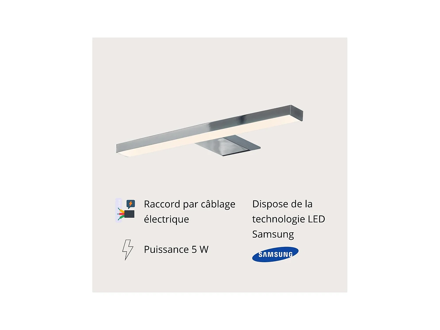 Spot LED chromé 25 cm SARAY