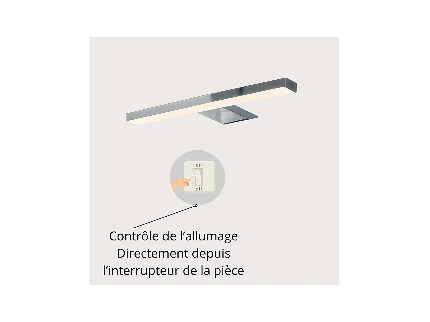 Spot LED chromé 25 cm SARAY