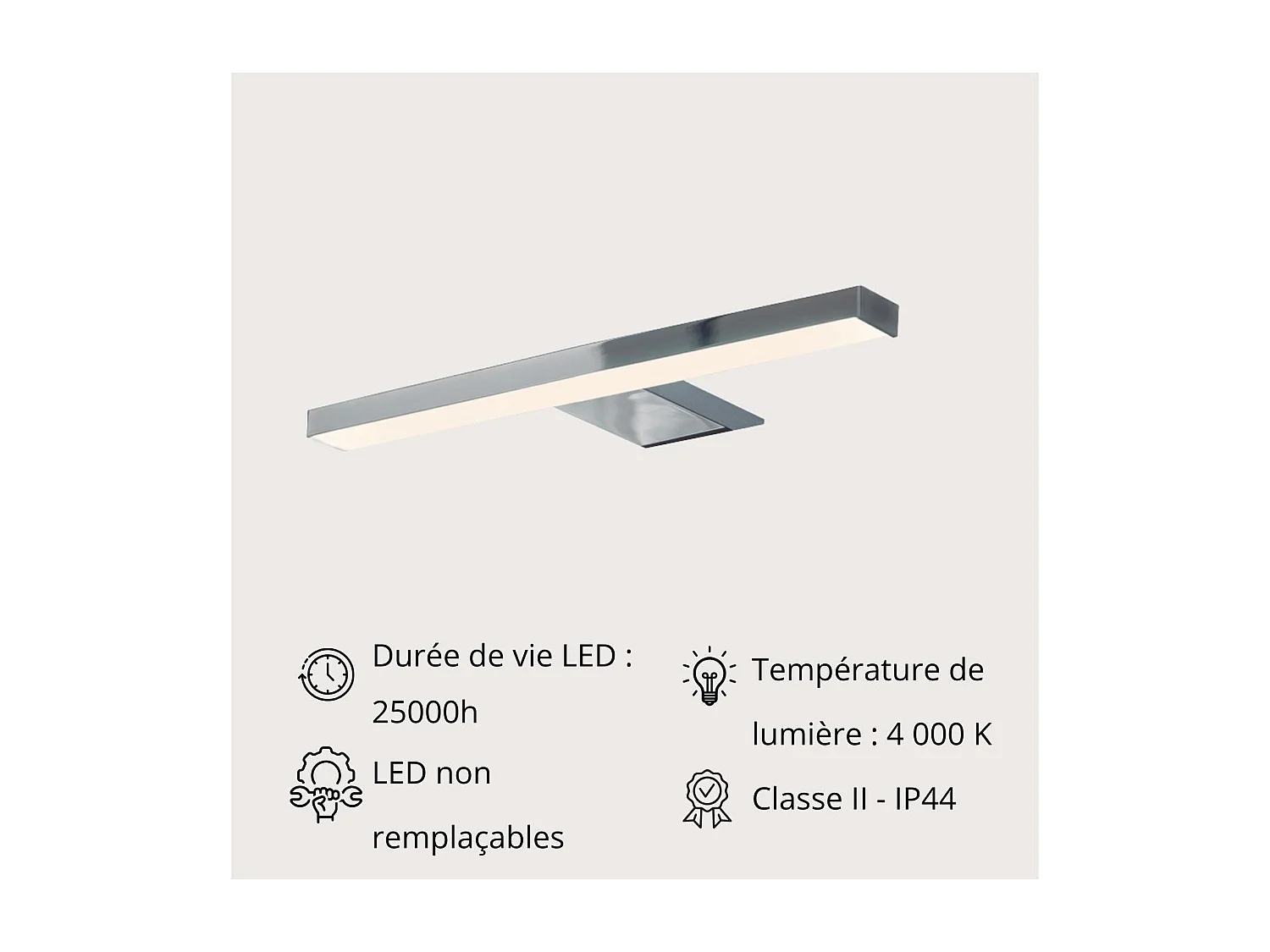 Spot LED chromé 25 cm SARAY