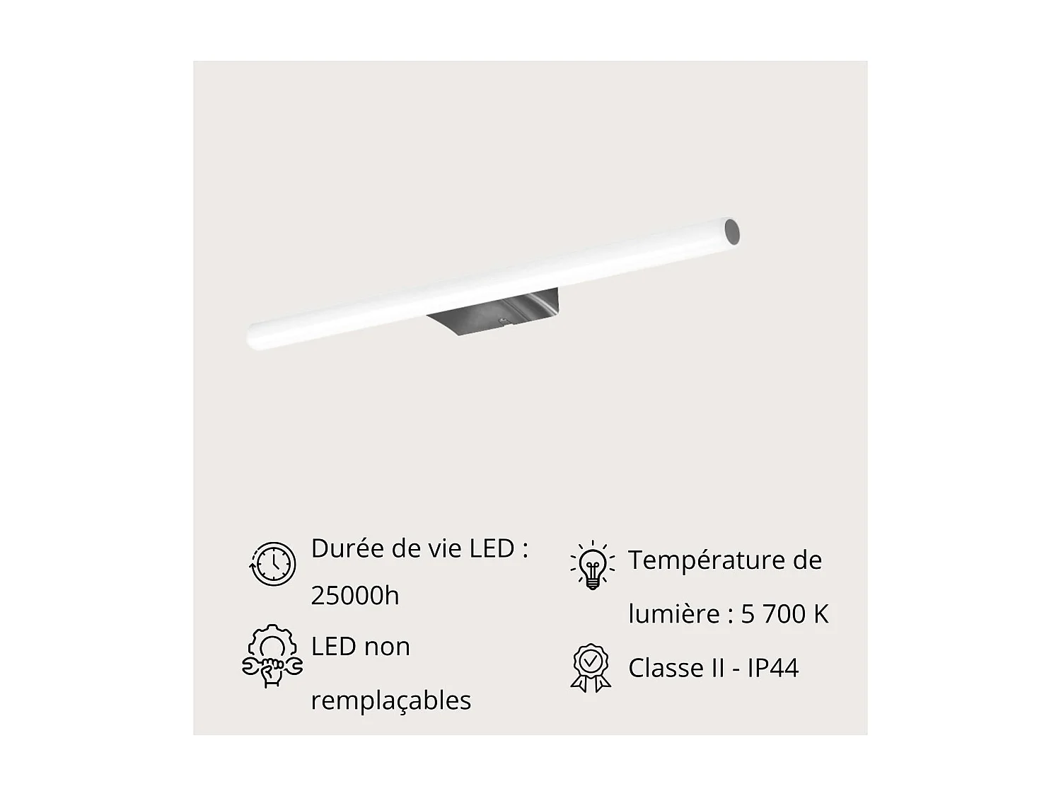 Spot LED mural chromé 50cm