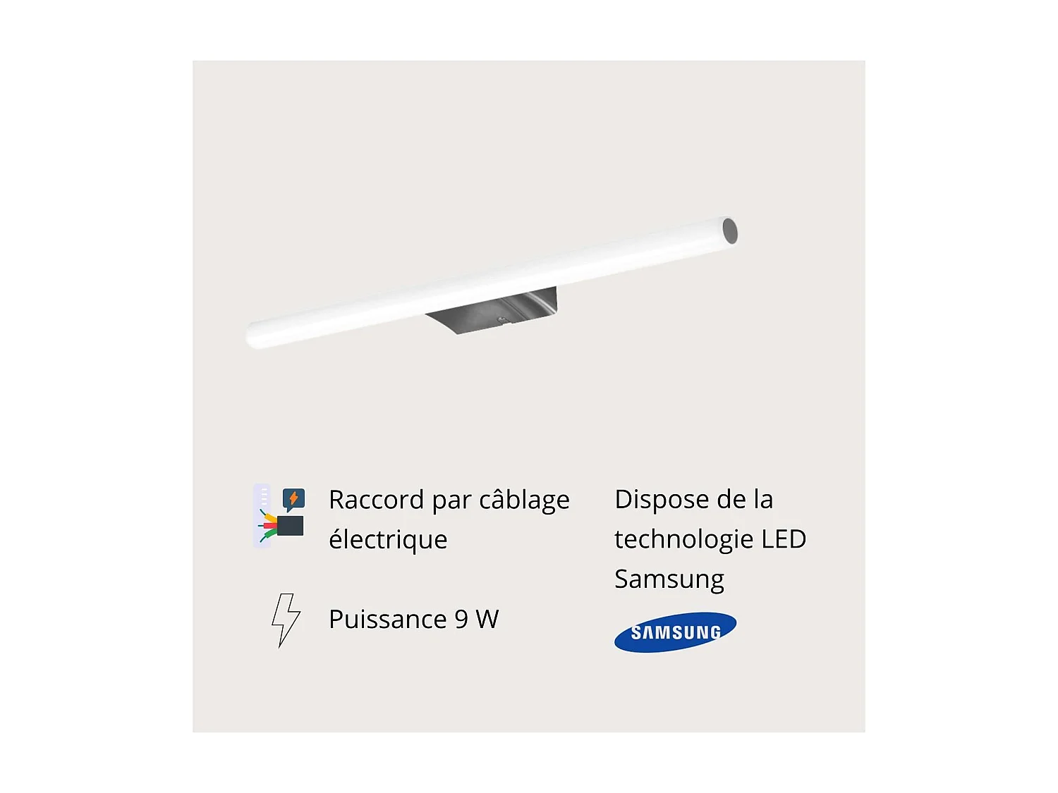 Spot LED mural chromé 50cm