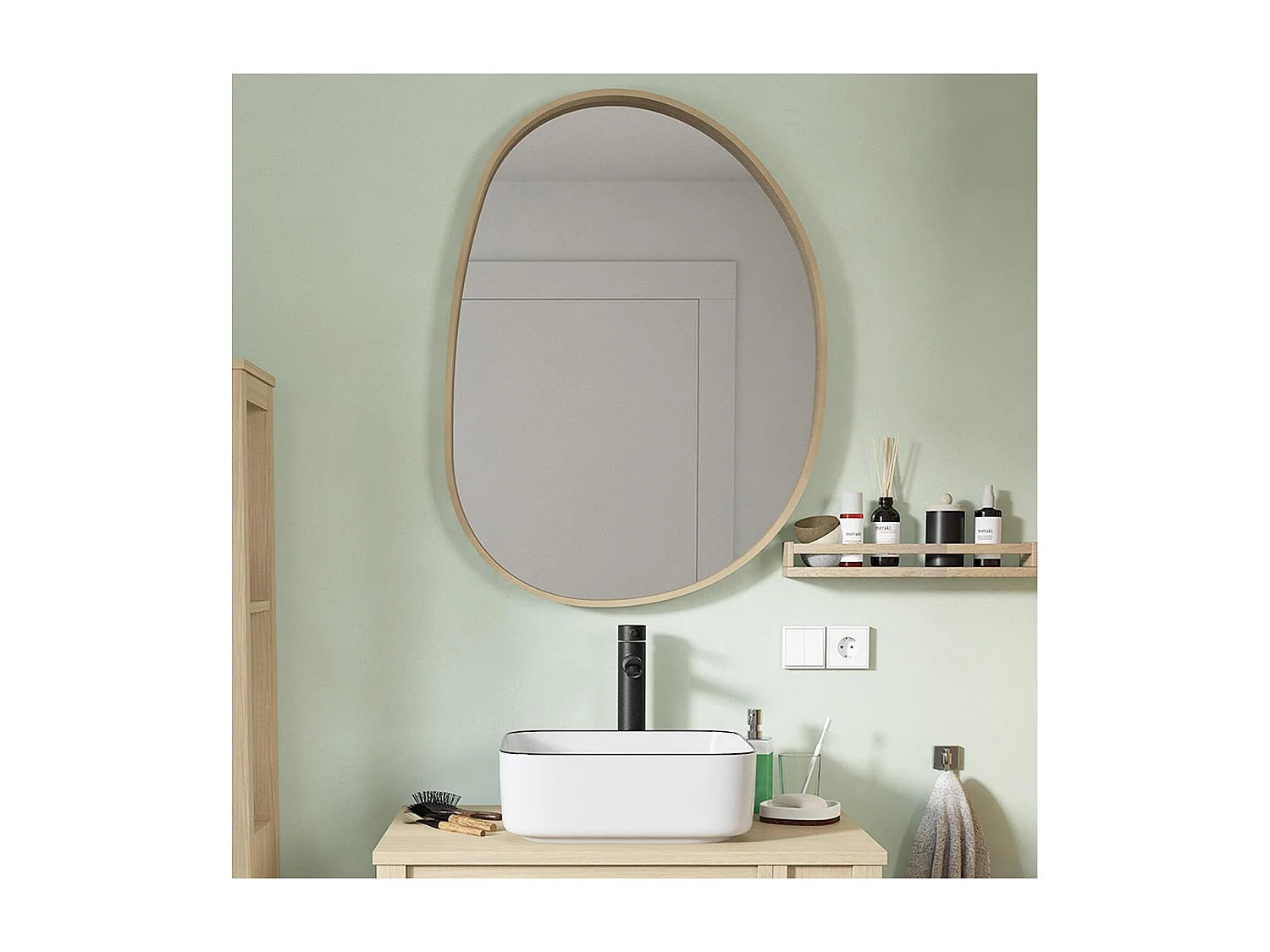 Espejo de guijarros de roble MALO