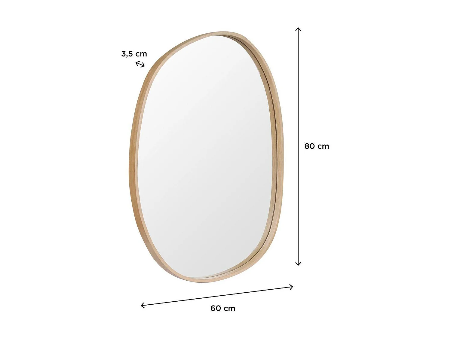 Espejo de guijarros de roble MALO