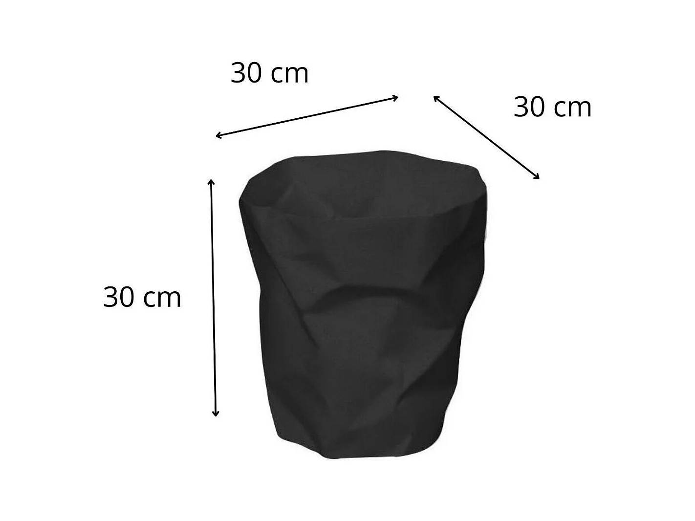 Büromülleimer mit zerdrücktem Effekt Schwarz 16 Liter Modernes und praktisches Design
