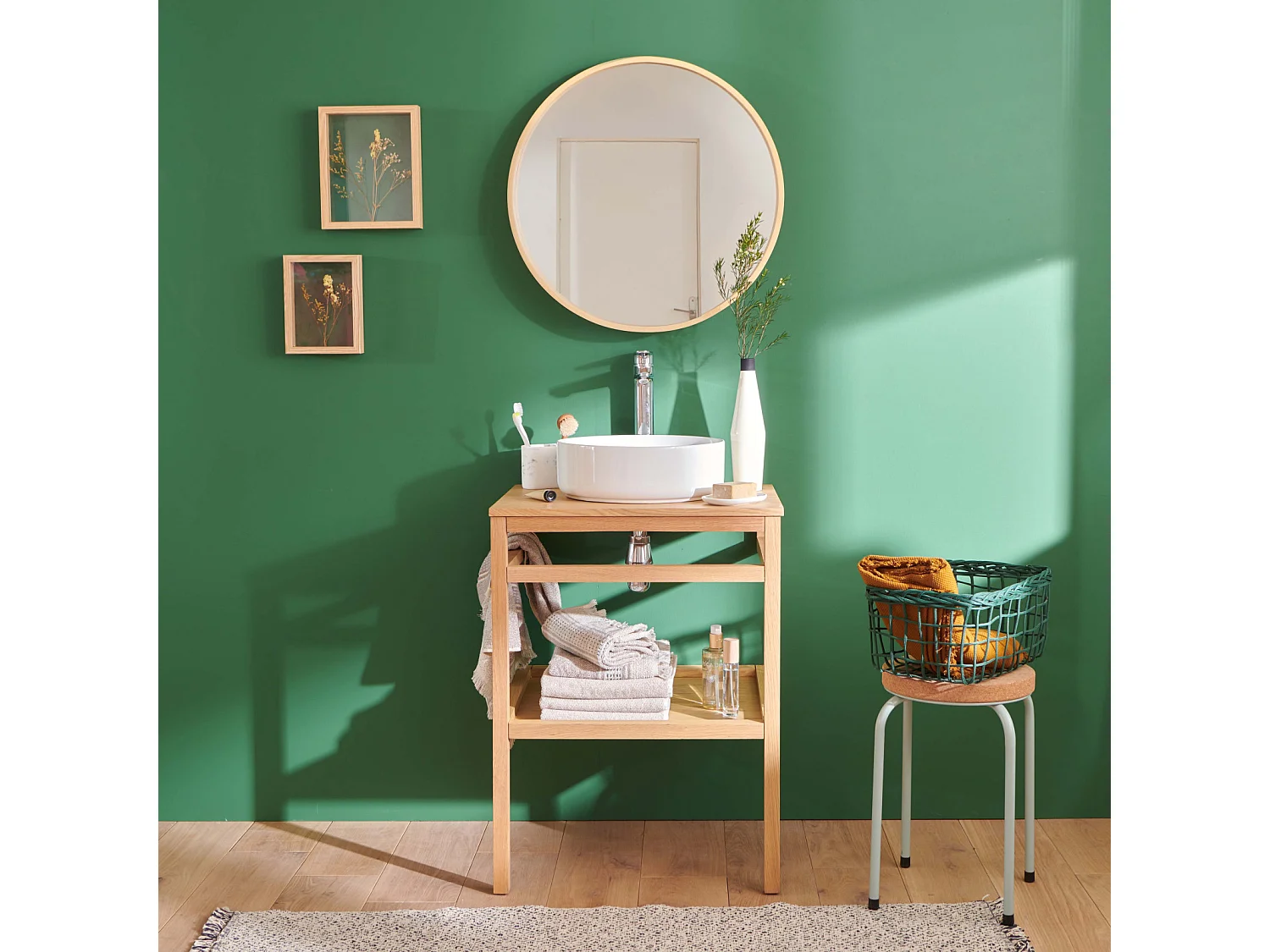 Meuble simple vasque chêne 60 cm HOPP