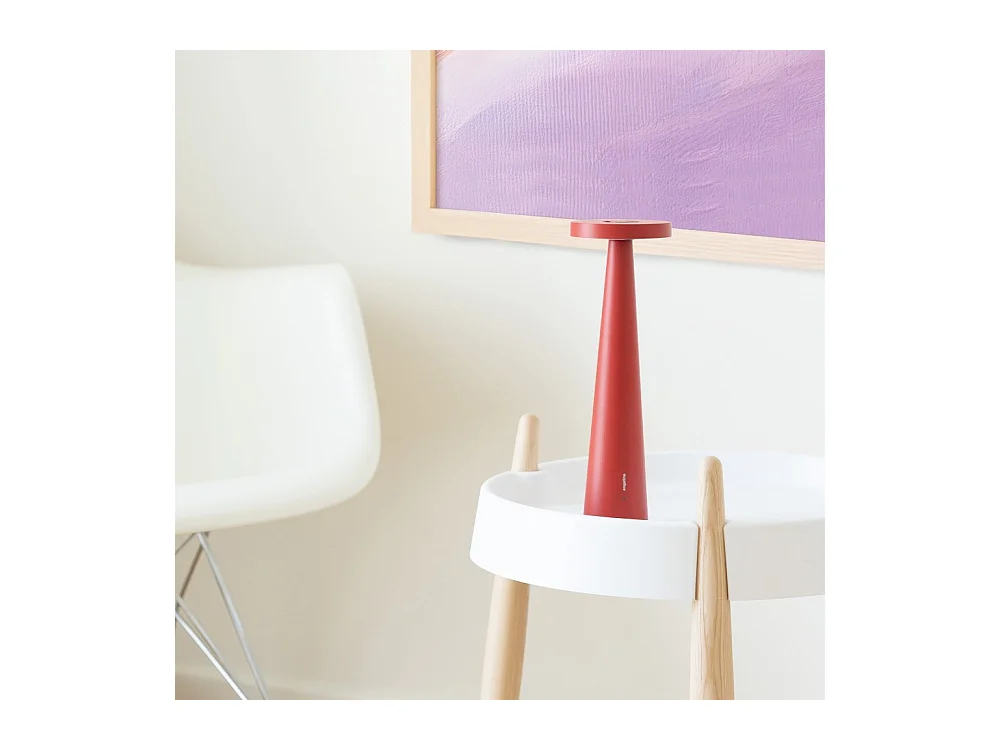 Lámpara de mesa recargable Zafferano Angelina: inalámbrica, cabezal ajustable, control táctil, diseño interior moderno, color blanco