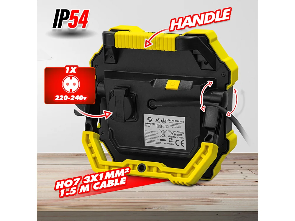 Projecteur led de chantier 40W - I-Watts Pro