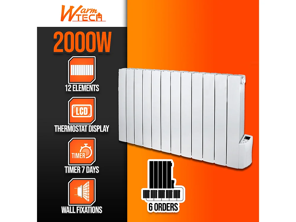 Radiateur a inertie fluide 2000W 12 éléments - Warm Tech