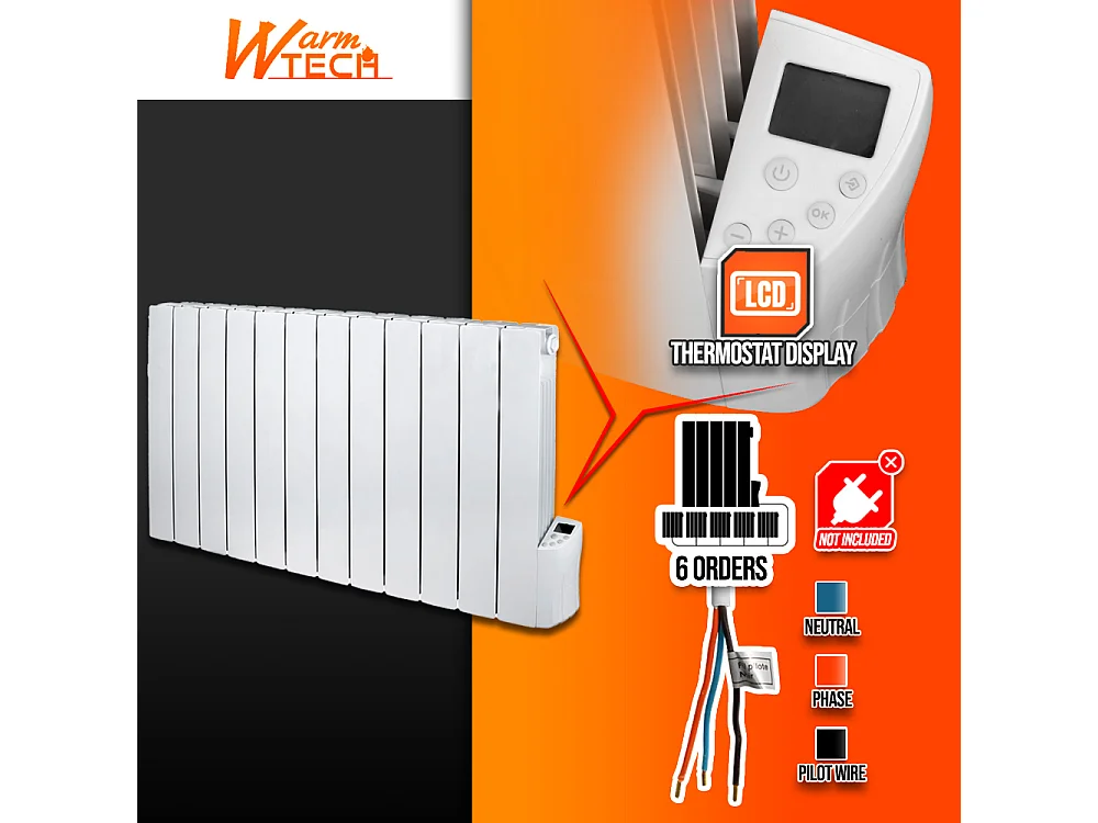 Radiateur a inertie fluide 2000W 12 éléments - Warm Tech