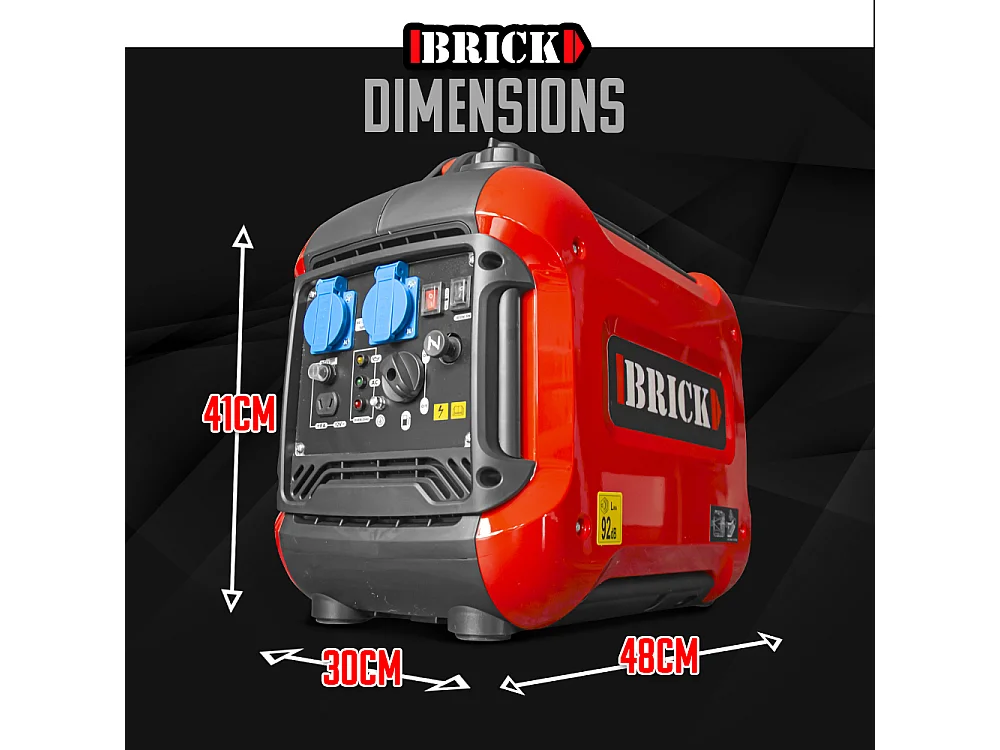 Groupe électrogène inverter silencieux max 1880W - 2 prises - Brick