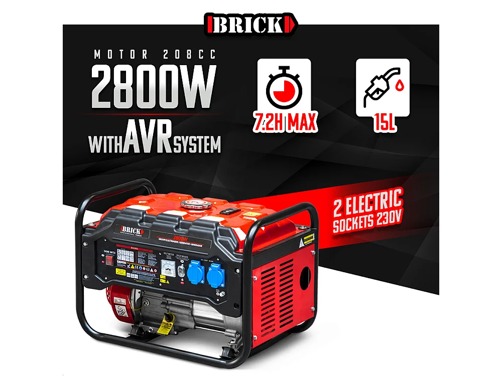 Stroomgenerator 2800W - Benzine - Brick