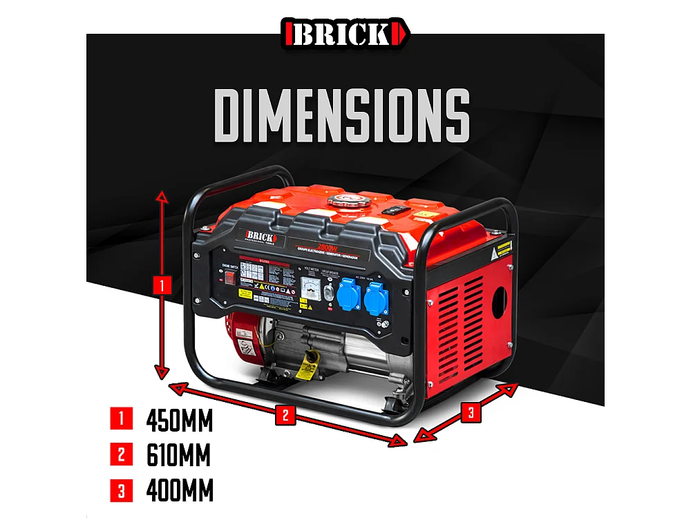 Stroomgenerator 2800W - Benzine - Brick