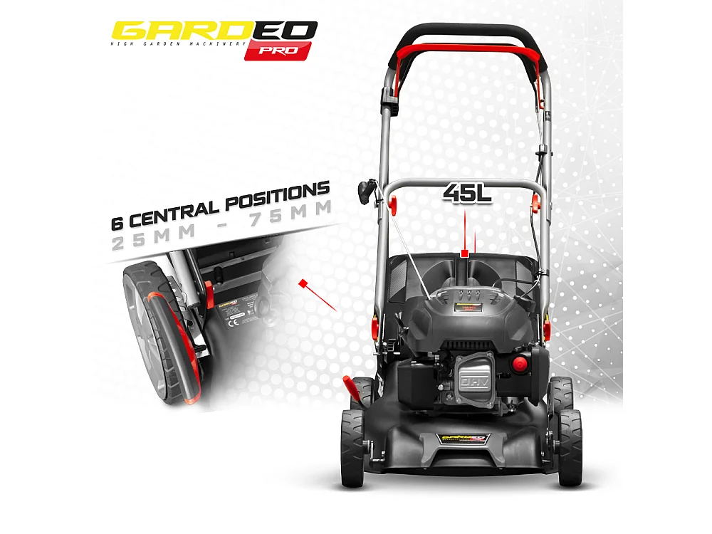 Tondeuse thermique autotractée 144.3cc - 42cm livrée avec 2 lames + mulching - Gardeo Pro