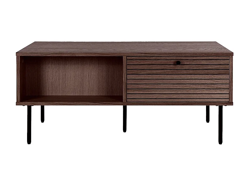 Babou laag TV-meubel 2 laden 2 nissen licht eikenhout-Kleur Bruin