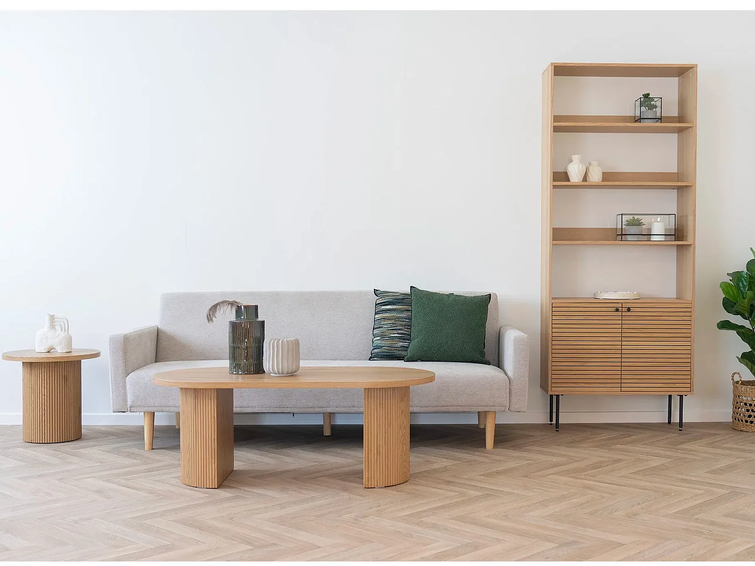 Table basse ovale BOAVISTA 120cm-Beige