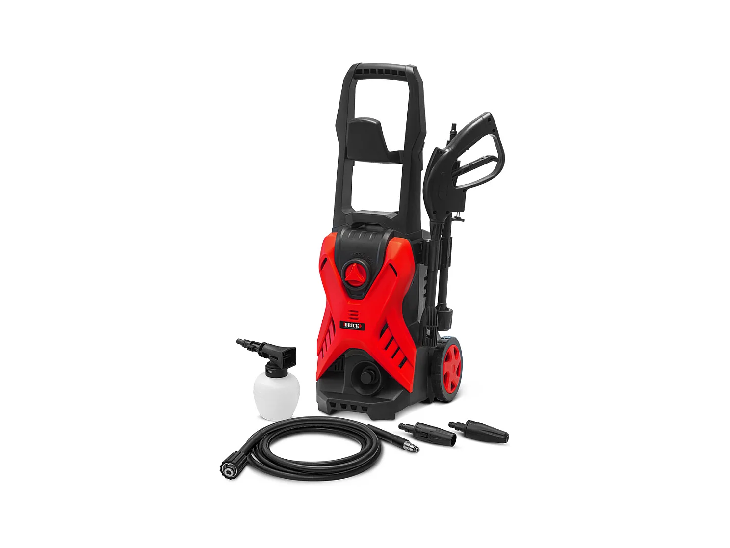 Nettoyeur haute pression 1700W - 135 bars sur roues - Buse turbo et buse rotative - Brick