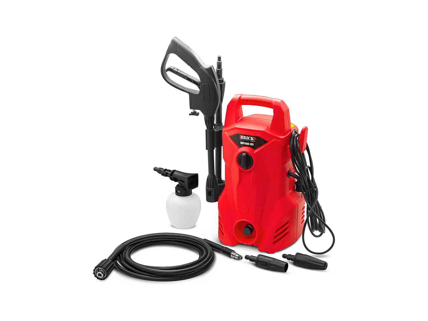 Nettoyeur haute pression 1400W - 105 bars - Buse turbo et buse rotative - Brick
