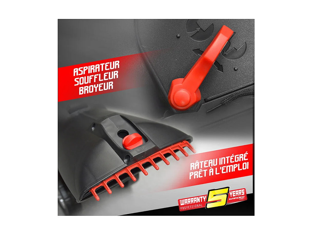 Aspirateur souffleur broyeur 3000W 15500t/min - Gardeo Pro