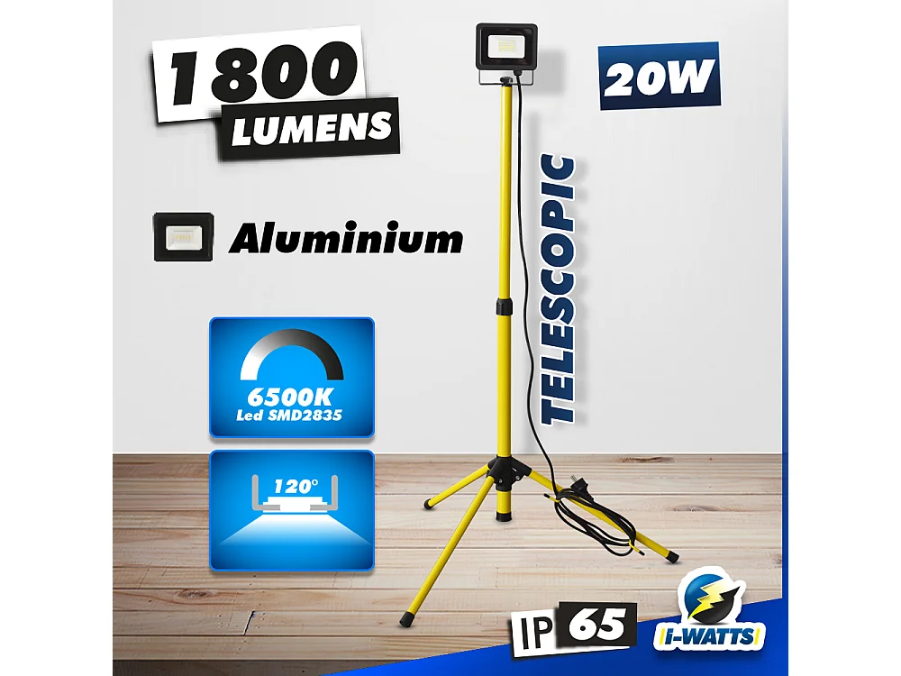 Spot LED 20W sur trépied - I-Watts