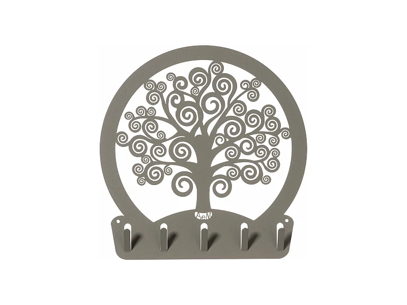 Baum des Lebens – Schlüsselhalter Schlamm, 5 Haken, Stahl – Made in Italy