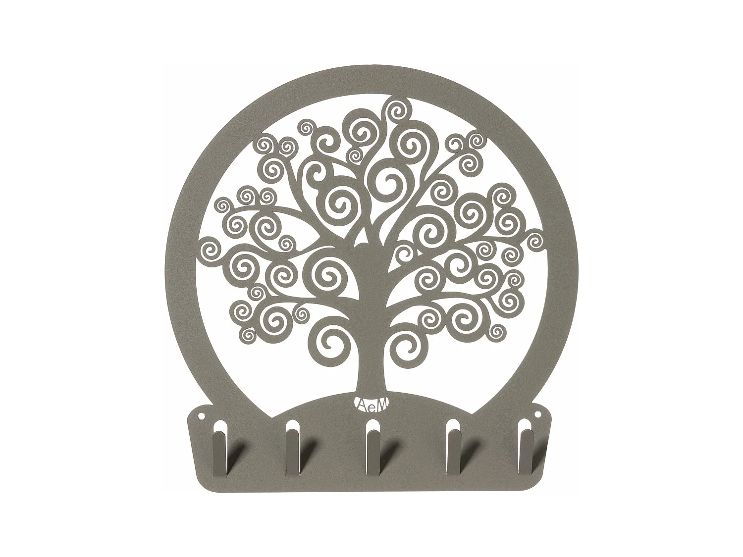 Baum des Lebens – Schlüsselhalter Schlamm, 5 Haken, Stahl – Made in Italy