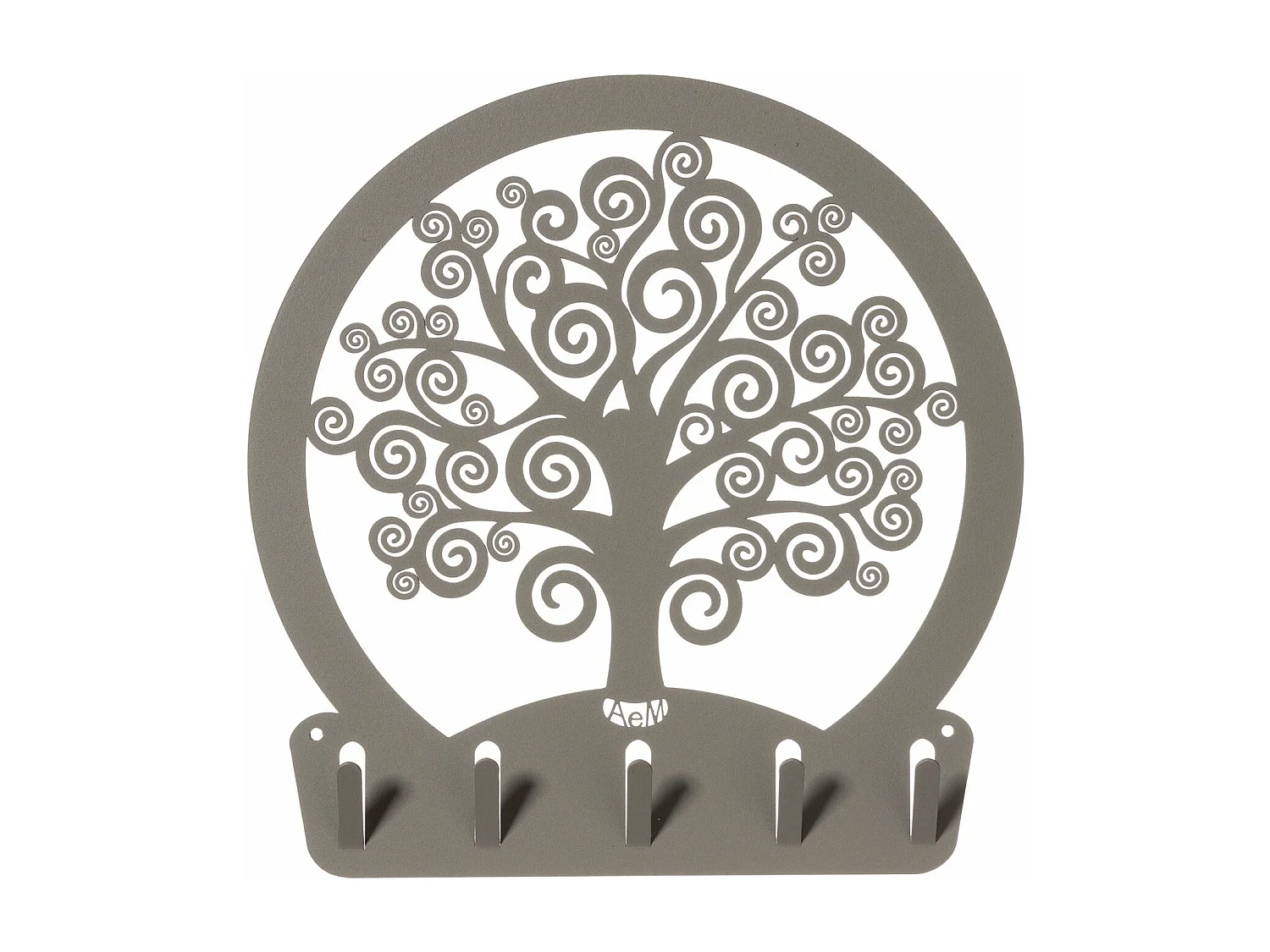 Baum des Lebens - Schlüsselhalter Schlamm, 5 Haken, Stahl - Made in Italy