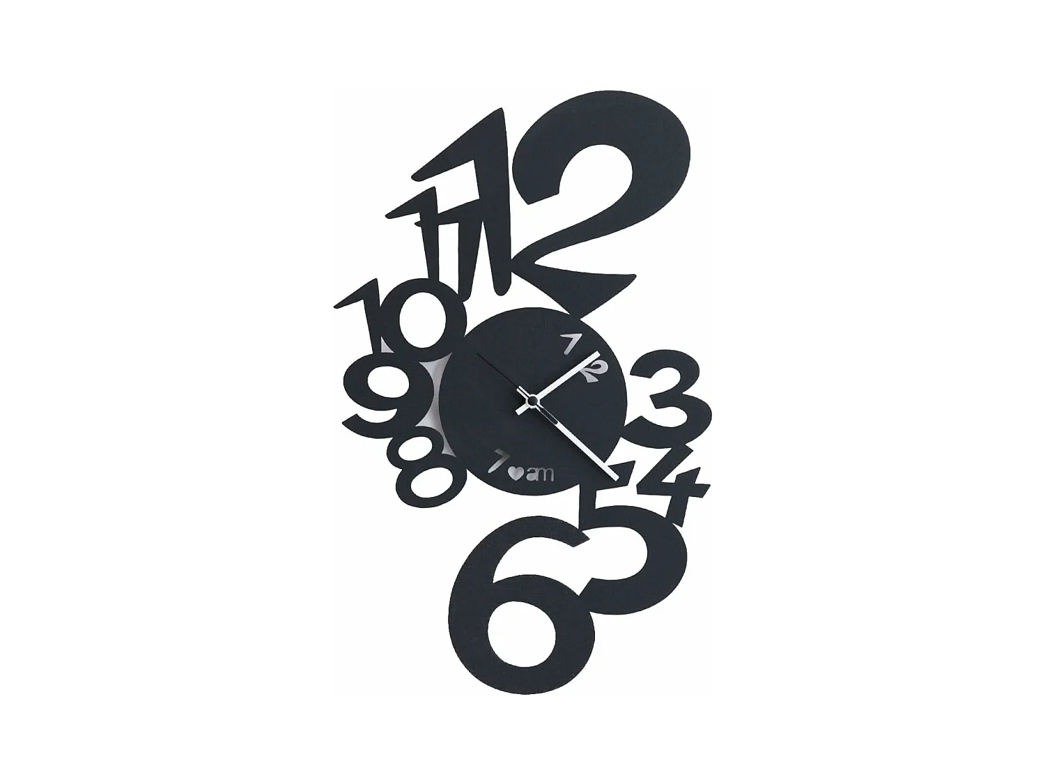 Horloge Murale Lupin Design Moderne Noir Fabriquée en Italie, Acier, d. 50 cm, Style Minimal pour Salon, Cuisine, Bureau
