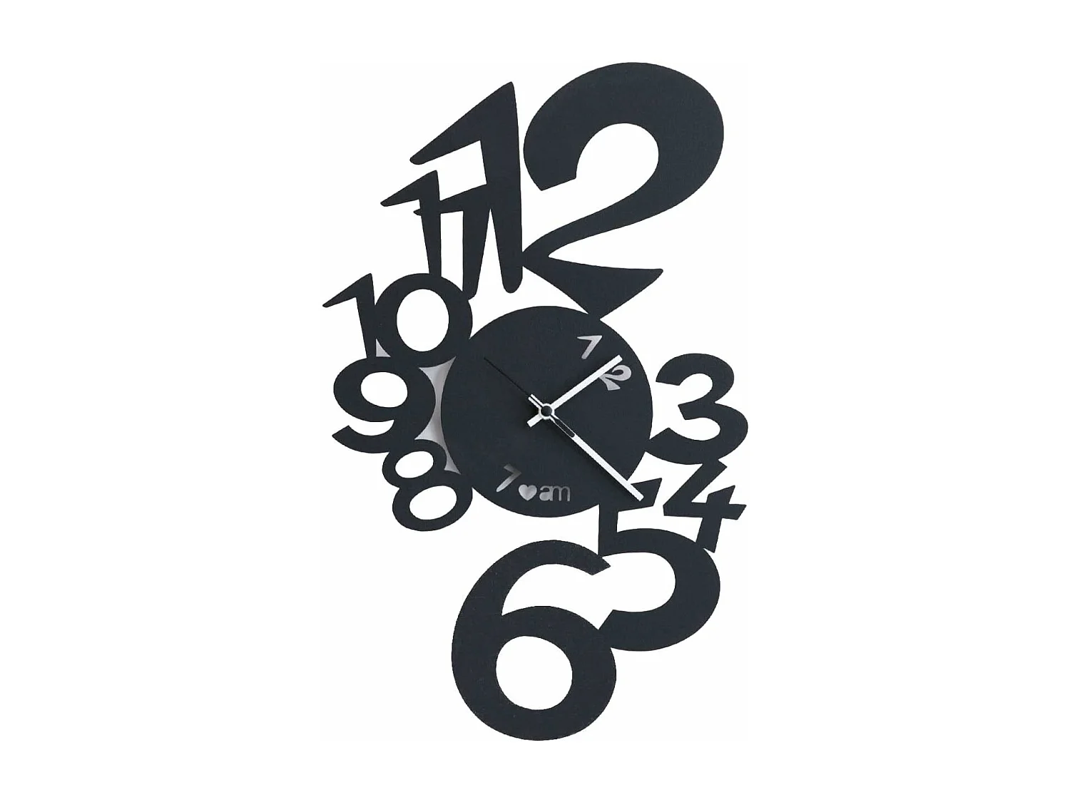 Horloge Murale Lupin Design Moderne Noir Fabriquée en Italie, Acier, d. 50 cm, Style Minimal pour Salon, Cuisine, Bureau