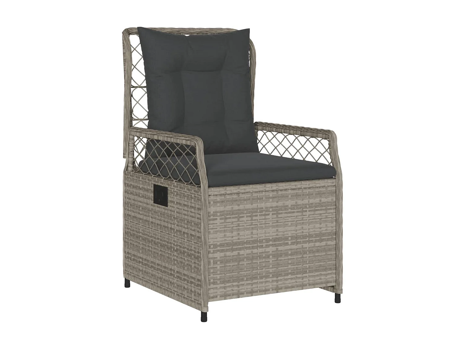 Set da pranzo da giardino 3 pezzi Cuscini grigio chiaro Poly Rattan