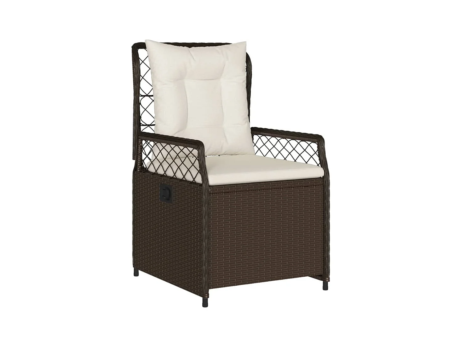 Ensemble à manger de jardin 5 pcs et coussins marron poly rotin