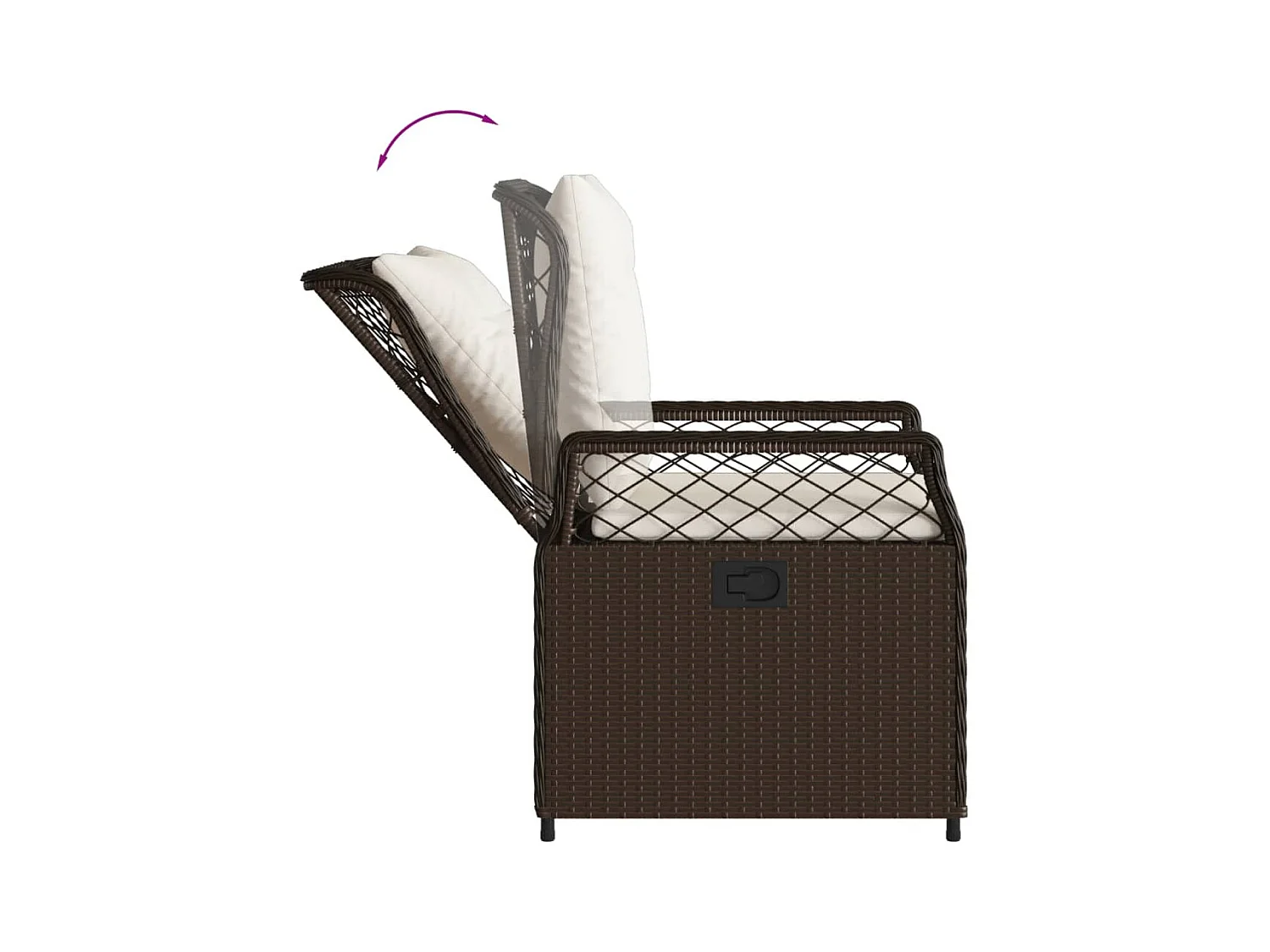 Ensemble à manger de jardin 5 pcs et coussins marron poly rotin