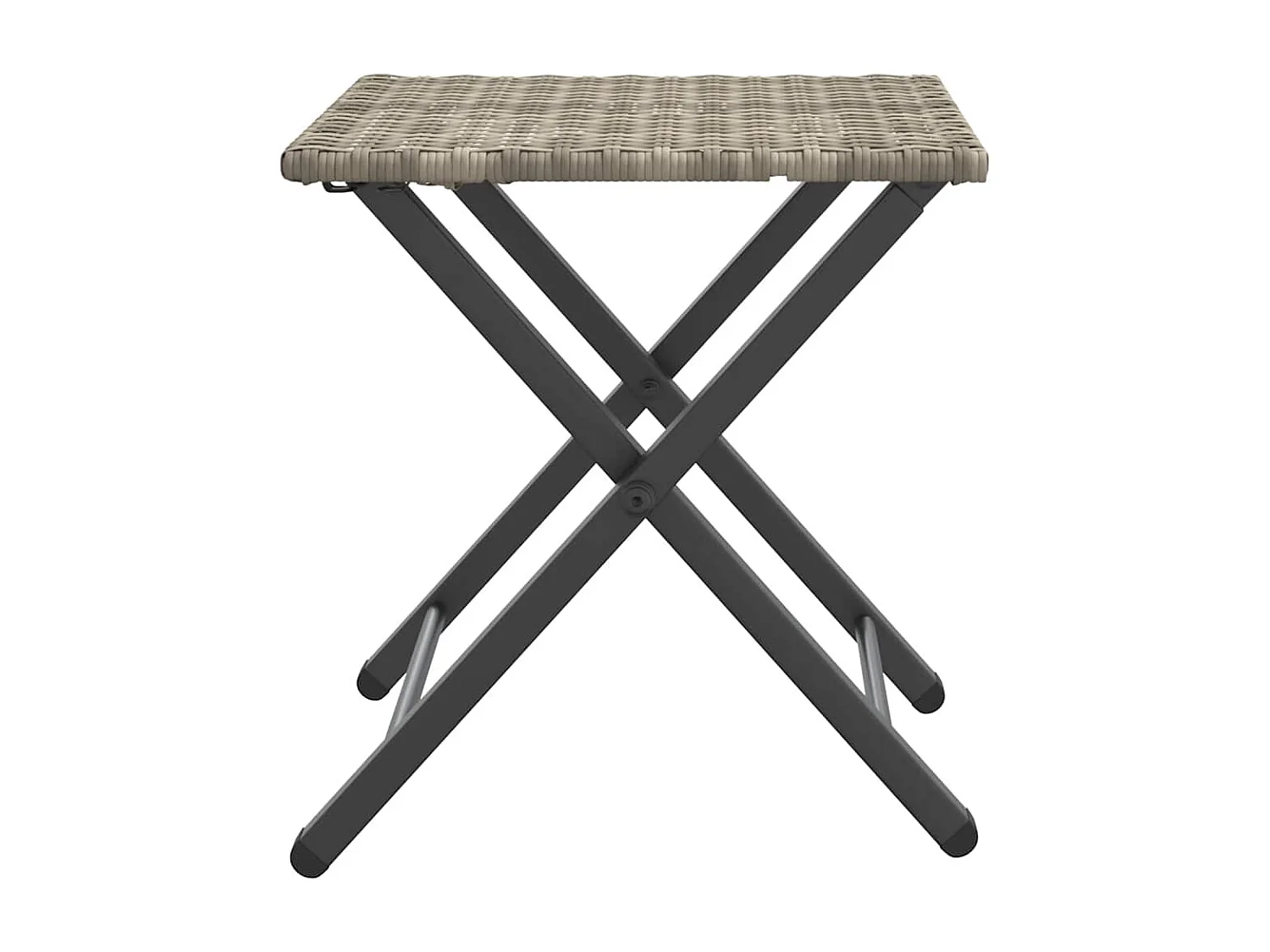 Set da pranzo pieghevole da giardino in polyrattan grigio chiaro, 5 pezzi