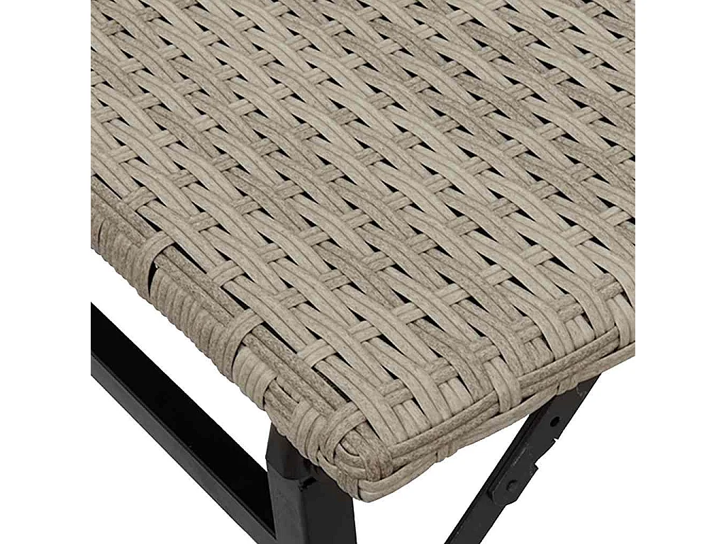 Set da pranzo pieghevole da giardino in polyrattan grigio chiaro, 5 pezzi