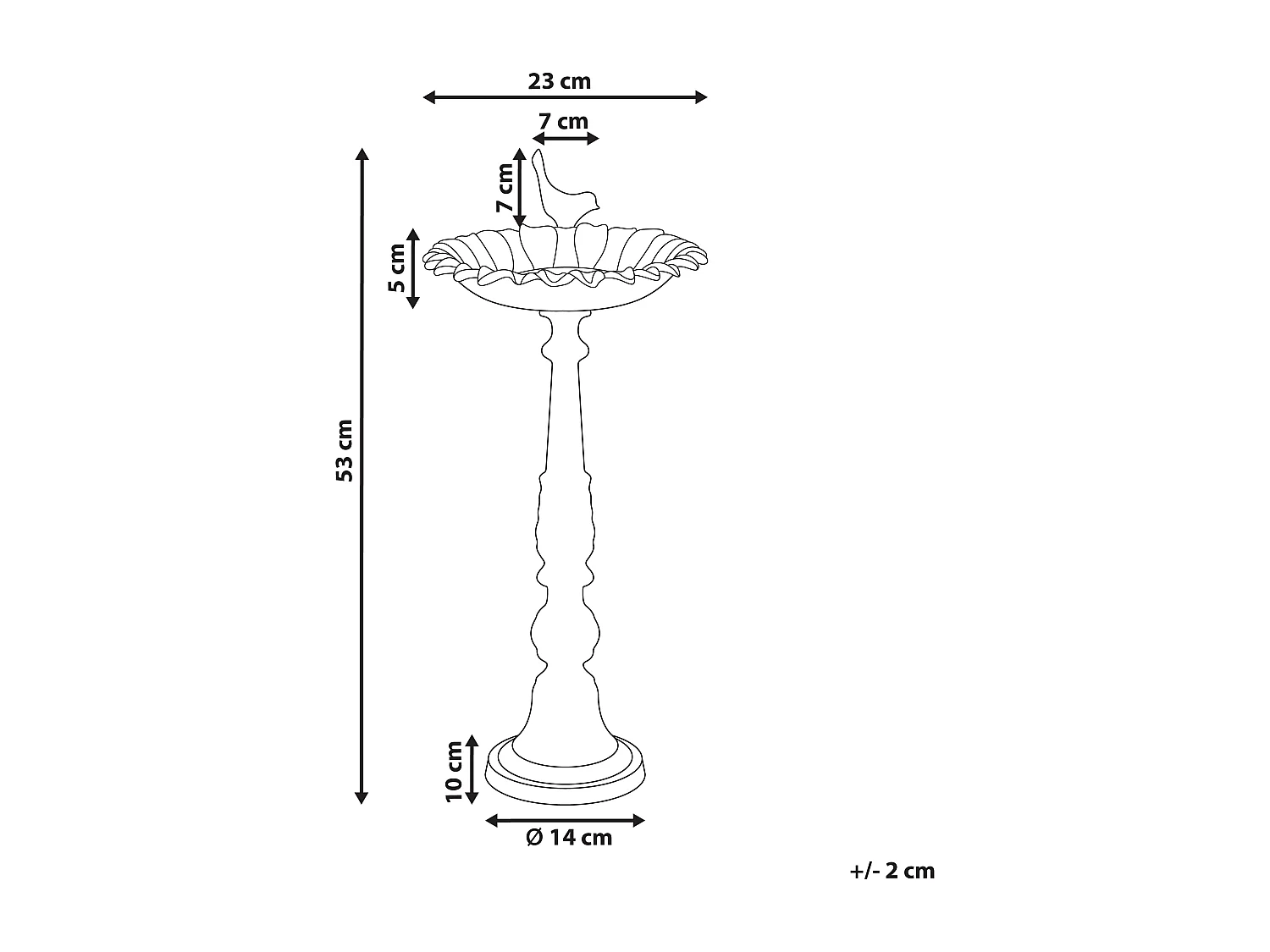 Vogelbadje bruin 53 cm BLACKBIRD