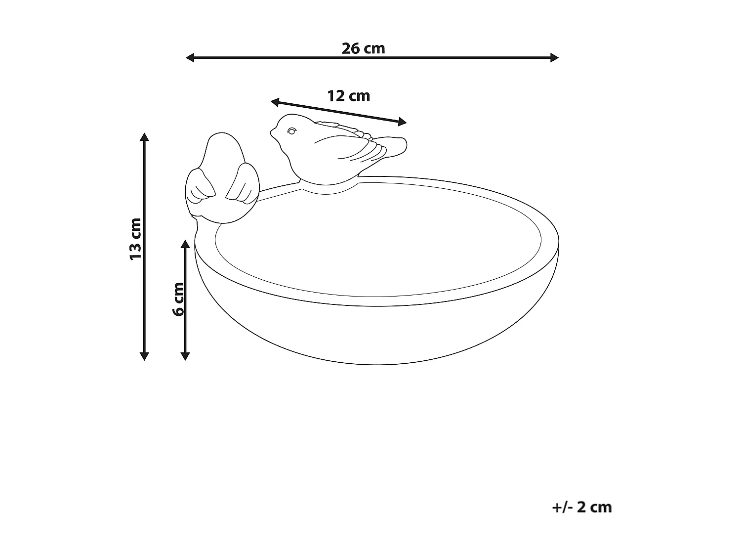 Garten Vogeltränke Futterschale MgO grau rund ⌀ 26 cm Antik-Optik rustikal Mamou