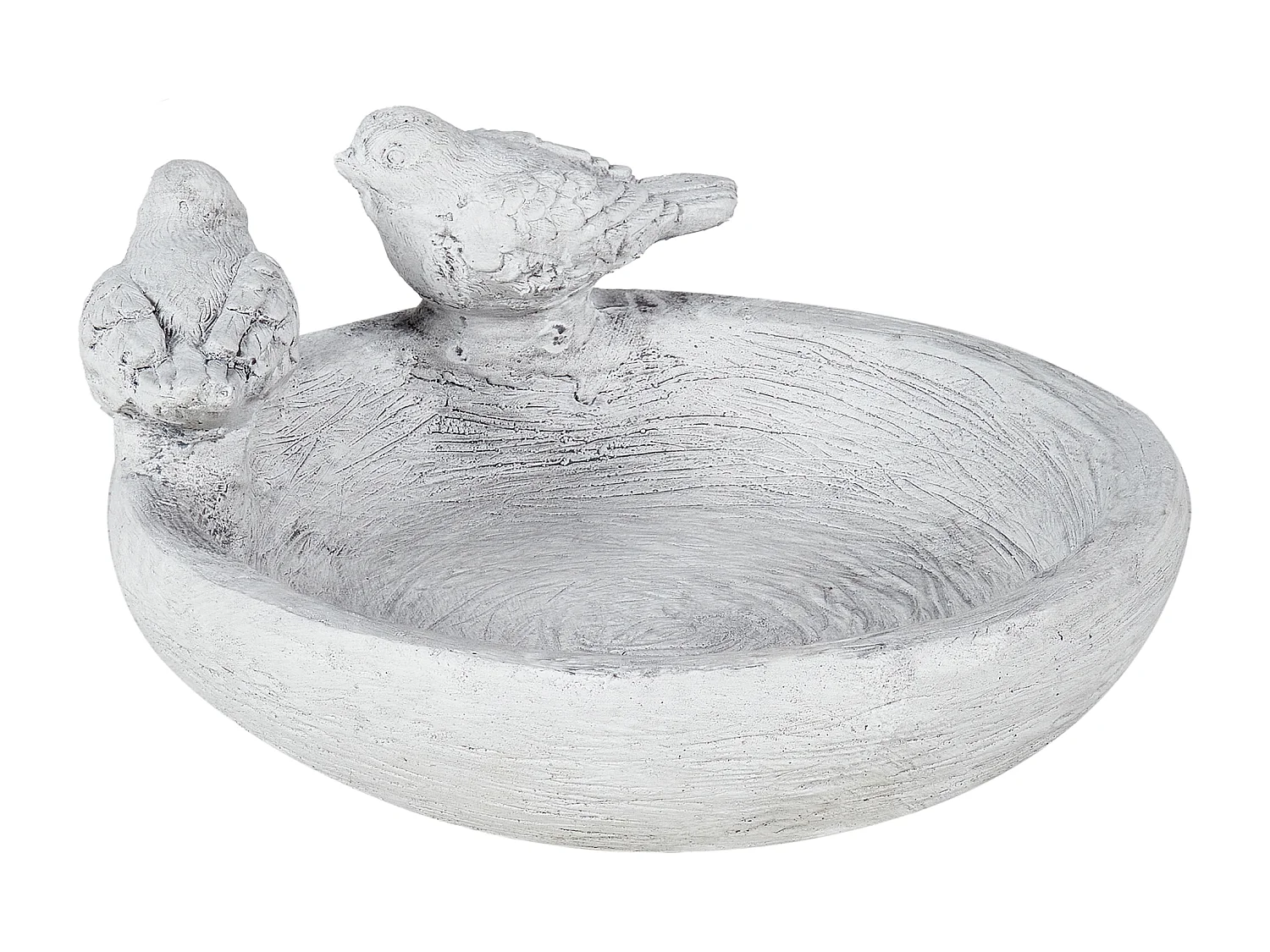 Garten Vogeltränke Futterschale MgO grau rund ⌀ 26 cm Antik-Optik rustikal Mamou