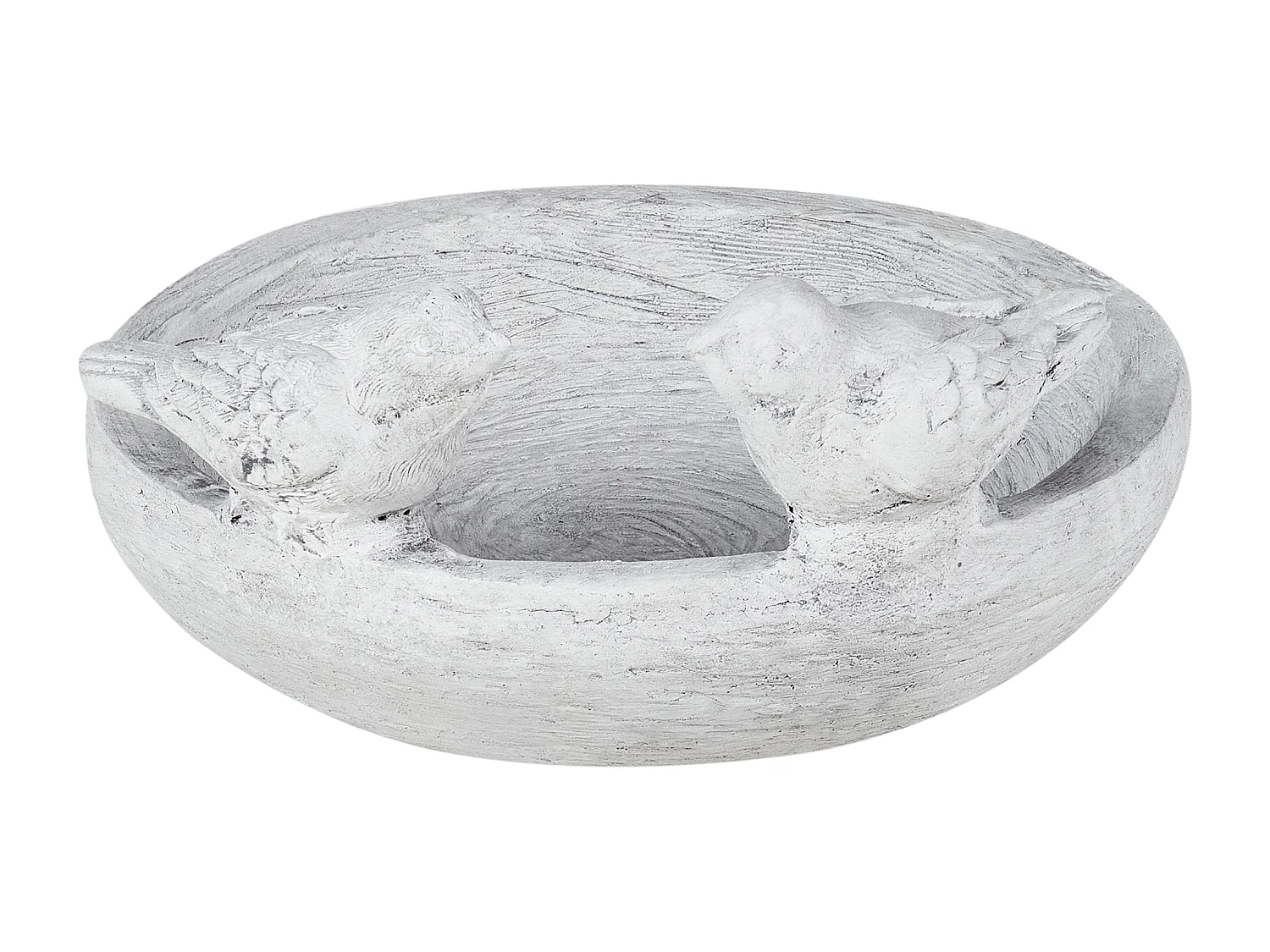 Garten Vogeltränke Futterschale MgO grau rund ⌀ 26 cm Antik-Optik rustikal Mamou