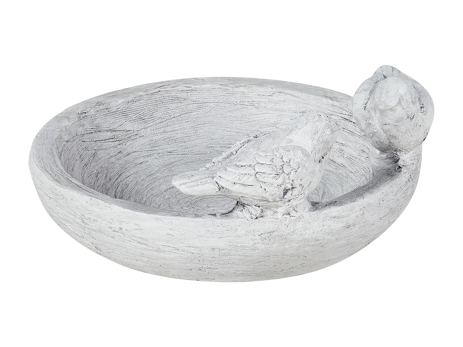 Garten Vogeltränke Futterschale MgO grau rund ⌀ 26 cm Antik-Optik rustikal Mamou