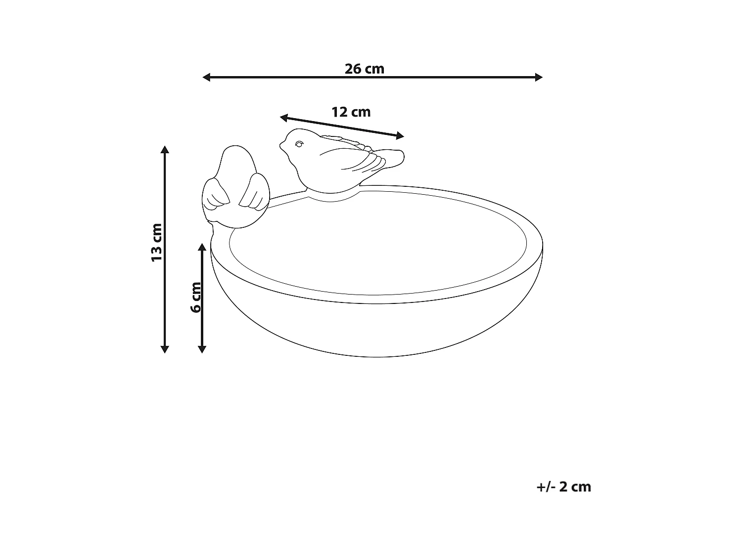 Vogelbadje grijs MAMOU