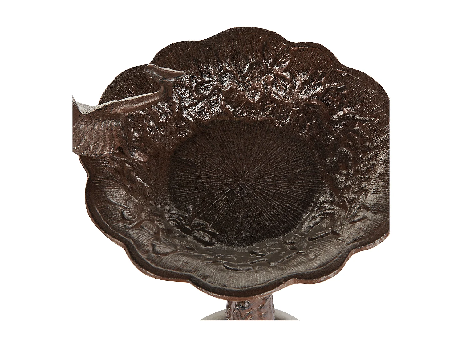 Stehende Garten Vogeltränke mit Standfuß Feen-Figur Metall braun 53 cm hoch Lark