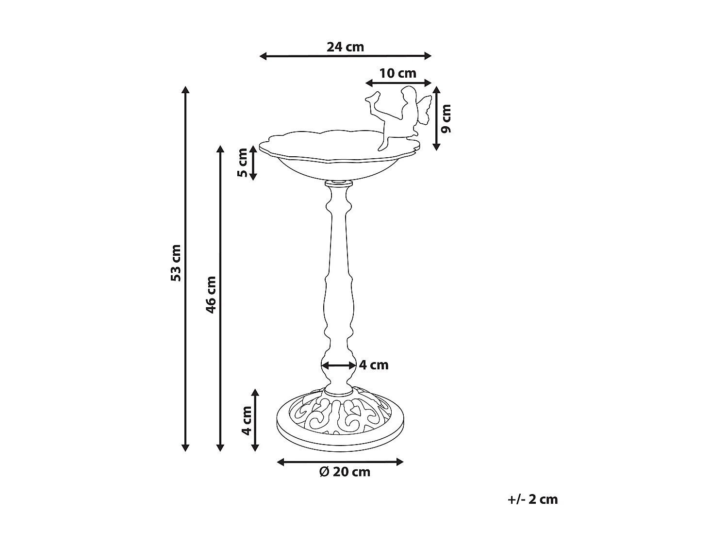 Bassin à oiseaux LARK Marron