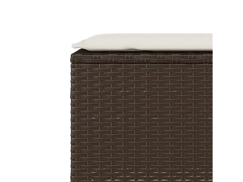 Gartenbank mit Kissen Braun 110x30x40,5 cm Poly Rattan