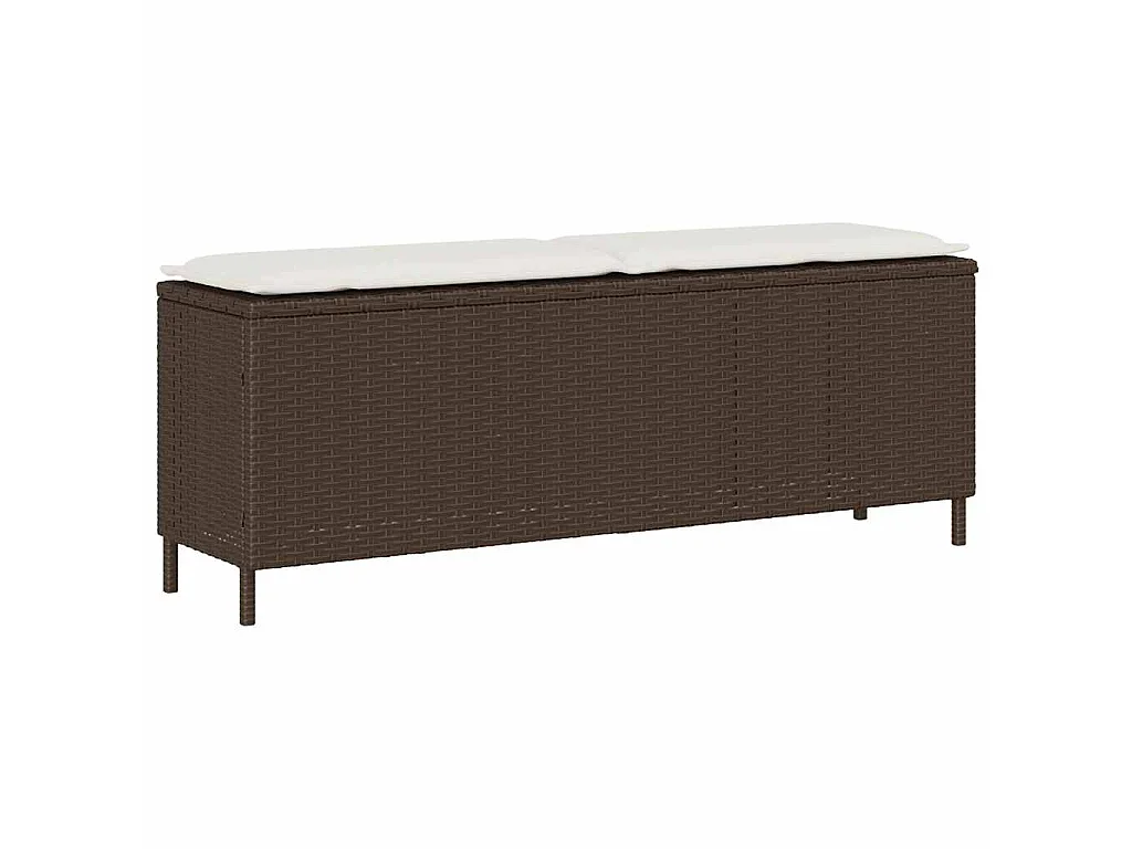 Panca da Giardino con Cuscino Marrone 110x30x40,5 cm Polyrattan