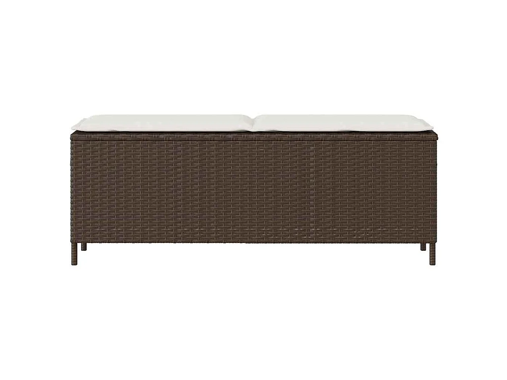 Panca da Giardino con Cuscino Marrone 110x30x40,5 cm Polyrattan