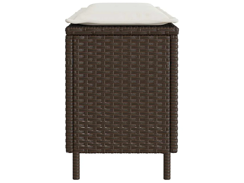 Panca da Giardino con Cuscino Marrone 110x30x40,5 cm Polyrattan