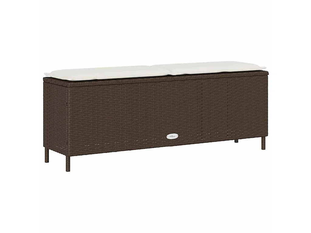 Panca da Giardino con Cuscino Marrone 110x30x40,5 cm Polyrattan